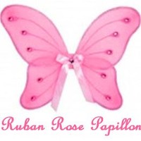 Ruban Rose Papillon