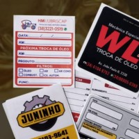 Etiqueta Troca de Óleo Personalizada